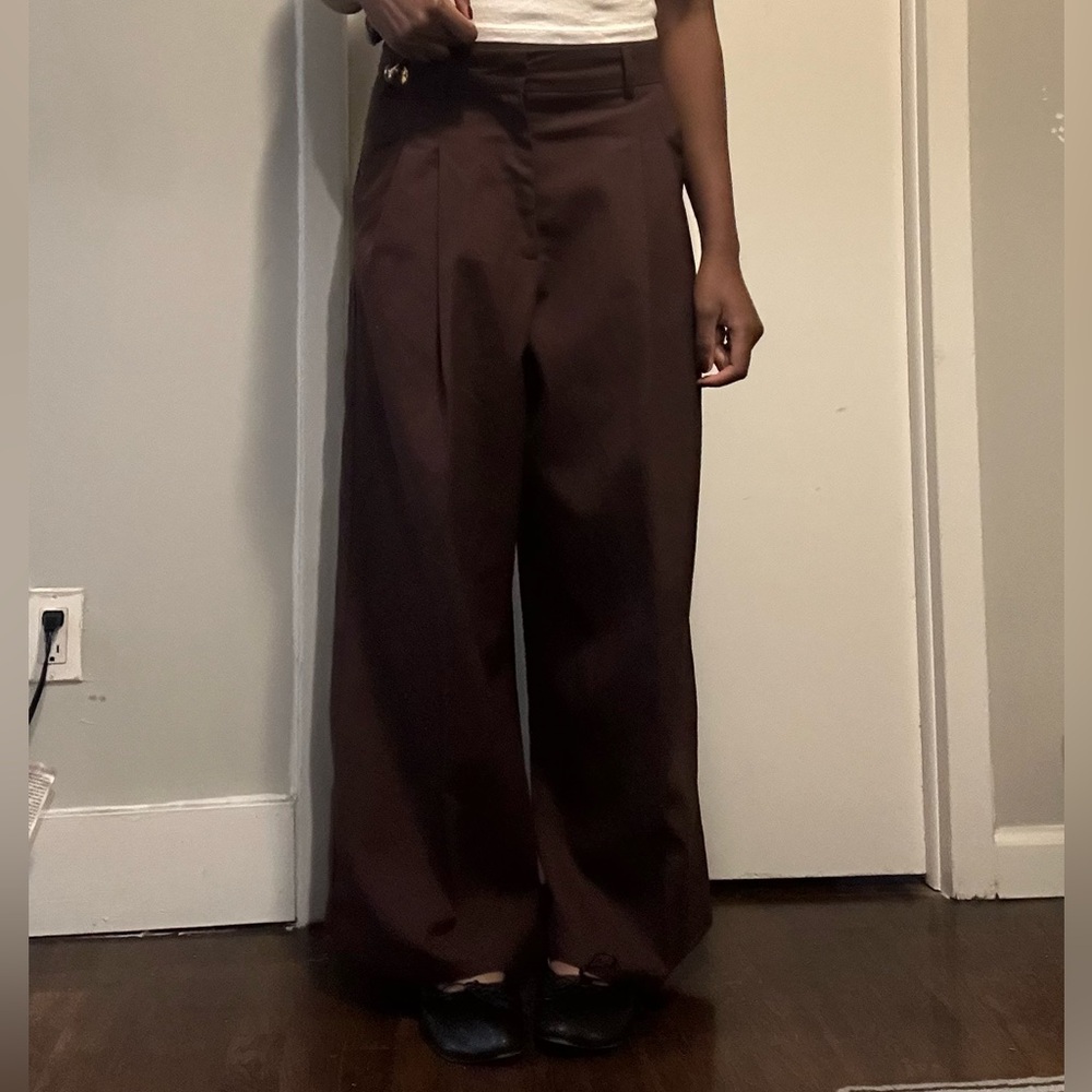 Zara linen cotton blend trousers